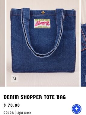 NWT Big Bud Press Denim Shopper Tote